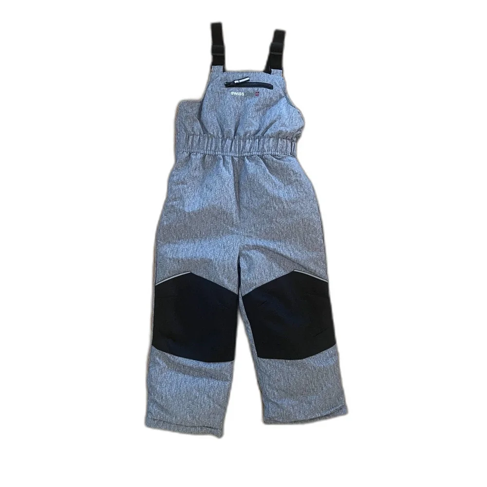 SWISS TECH Gray and Black BIB Snowpants Outerwear Snowsuit Winter